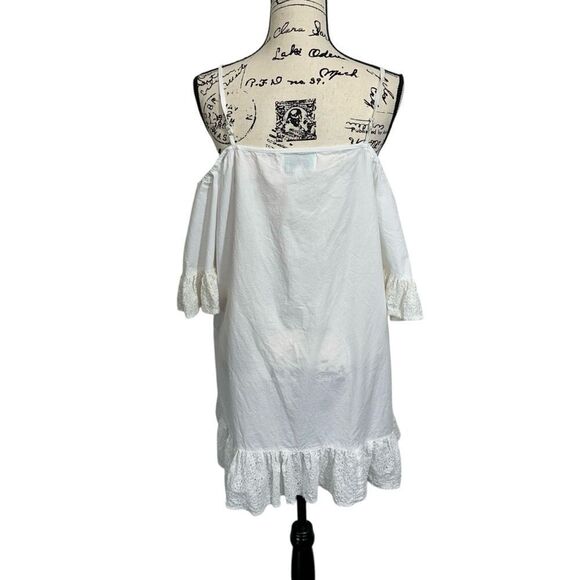 Romeo & Juliet Couture Beach Cotton Crisp Poplin Swim Cover Up, M - Picture 3 of 11